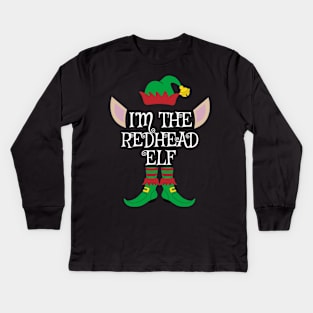 I'm The Redhead Christmas Elf Kids Long Sleeve T-Shirt